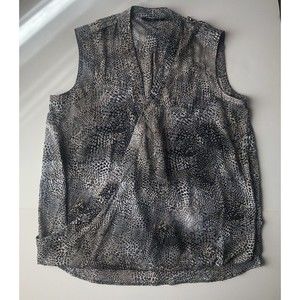 Apt9 Snake Skin Print Blouse Size Large Sleeveless V Neck